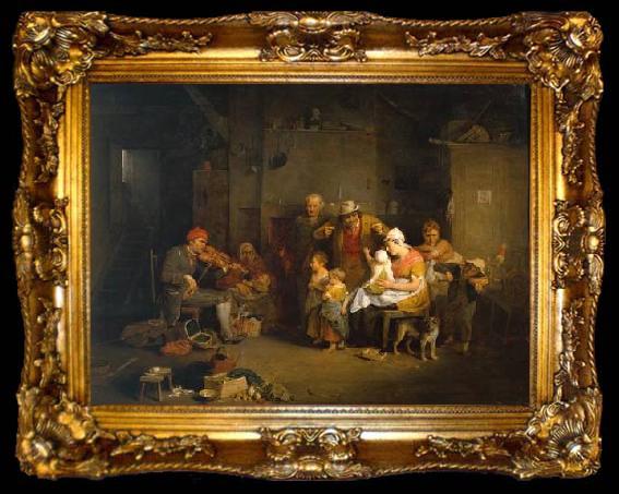 framed  Sir David Wilkie The Blind Fiddler, ta009-2